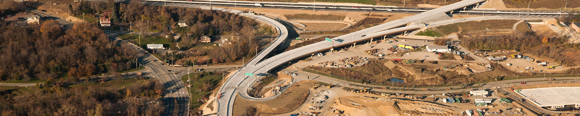aerial of road work